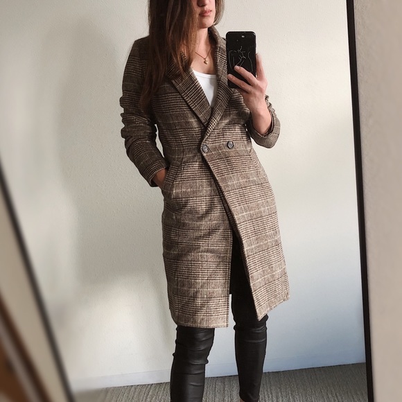 Plaid Long Coat - Picture 4 of 6